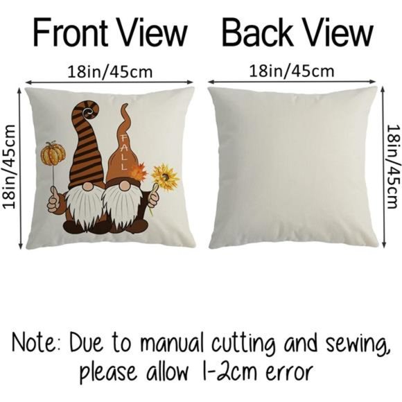 (Only Covers) Set of 4 Fall Pillow Covers 18x18 Hello Pumpkins Welcome Trucks - Picture 2 of 7